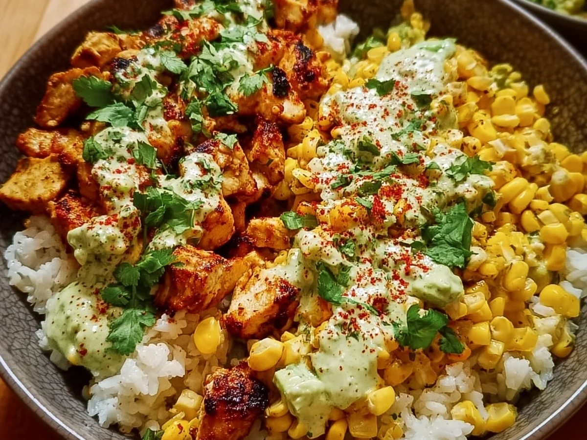 Street Corn Chicken Rice Bowl (40g Protein, 30 Mins) - Image 1