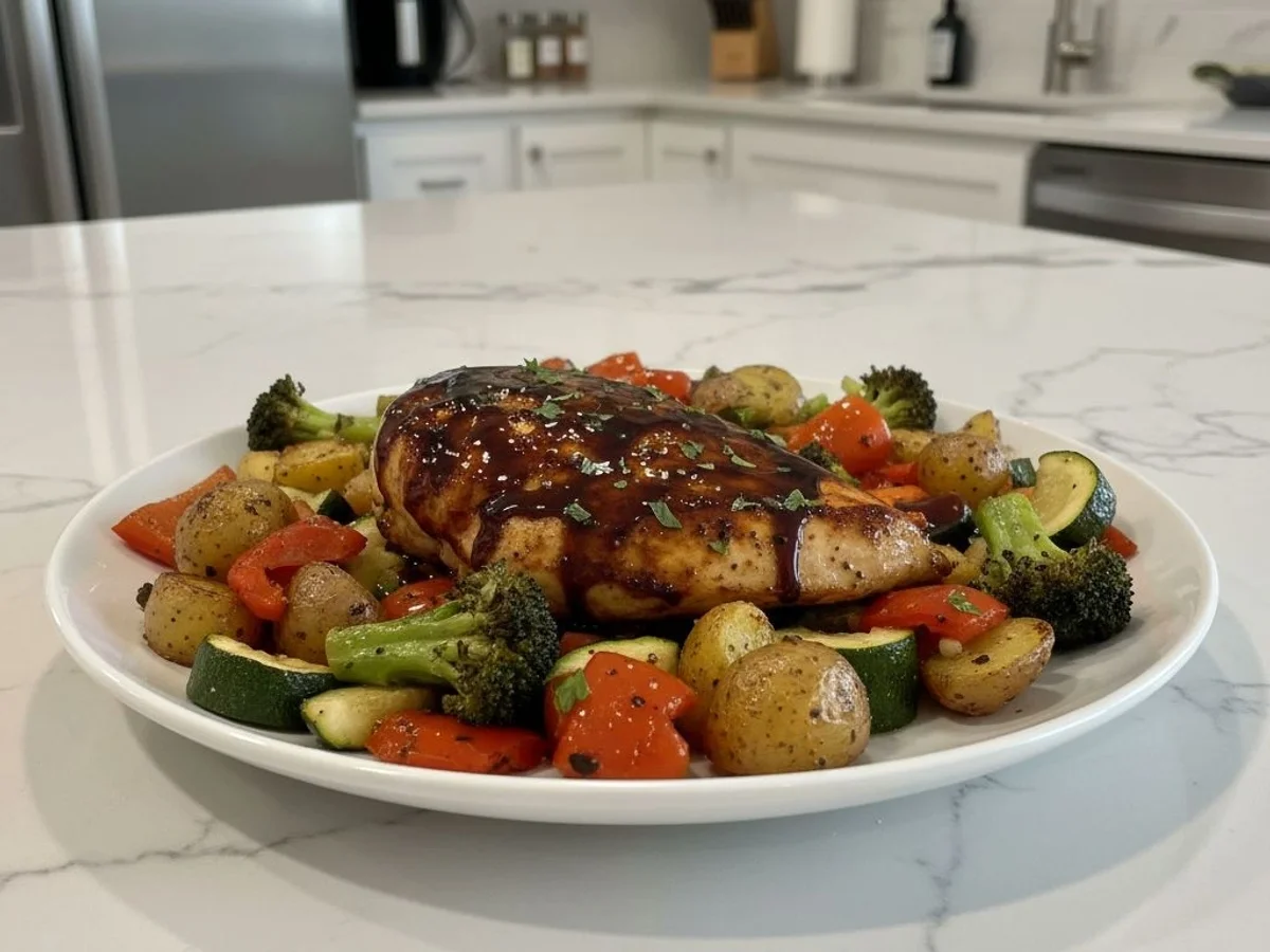 Tangy Balsamic Glazed Chicken with Roasted Veggies - Image 1