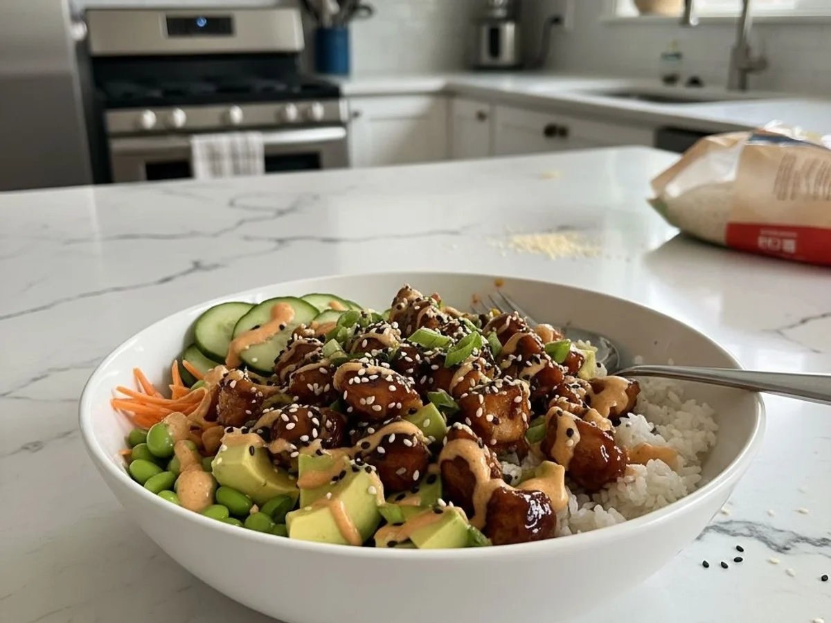 Tangy Teriyaki Chicken Poke Bowls: Fresh & Flavorful - Image 1