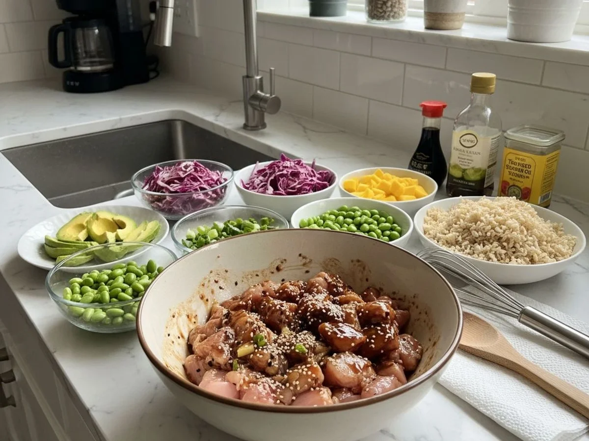 Tangy Teriyaki Chicken Poke Bowls: Fresh & Flavorful - Image 2
