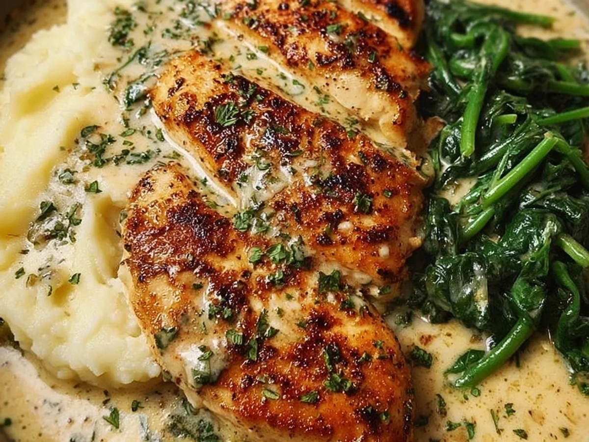 Tender Creamy Garlic Parmesan Chicken Breast Dinner - Image 2