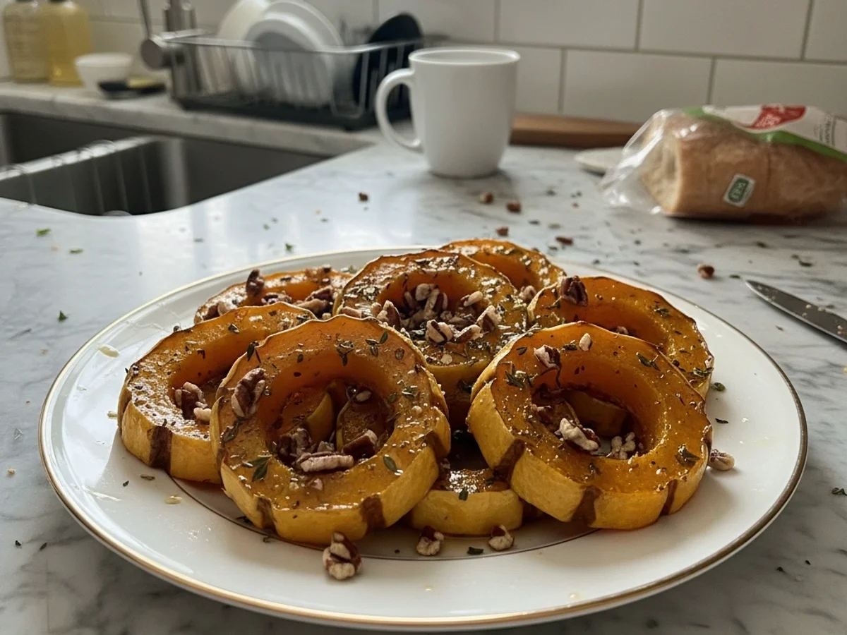 Tender Roasted Maple Acorn Squash & Pecans - Image 1