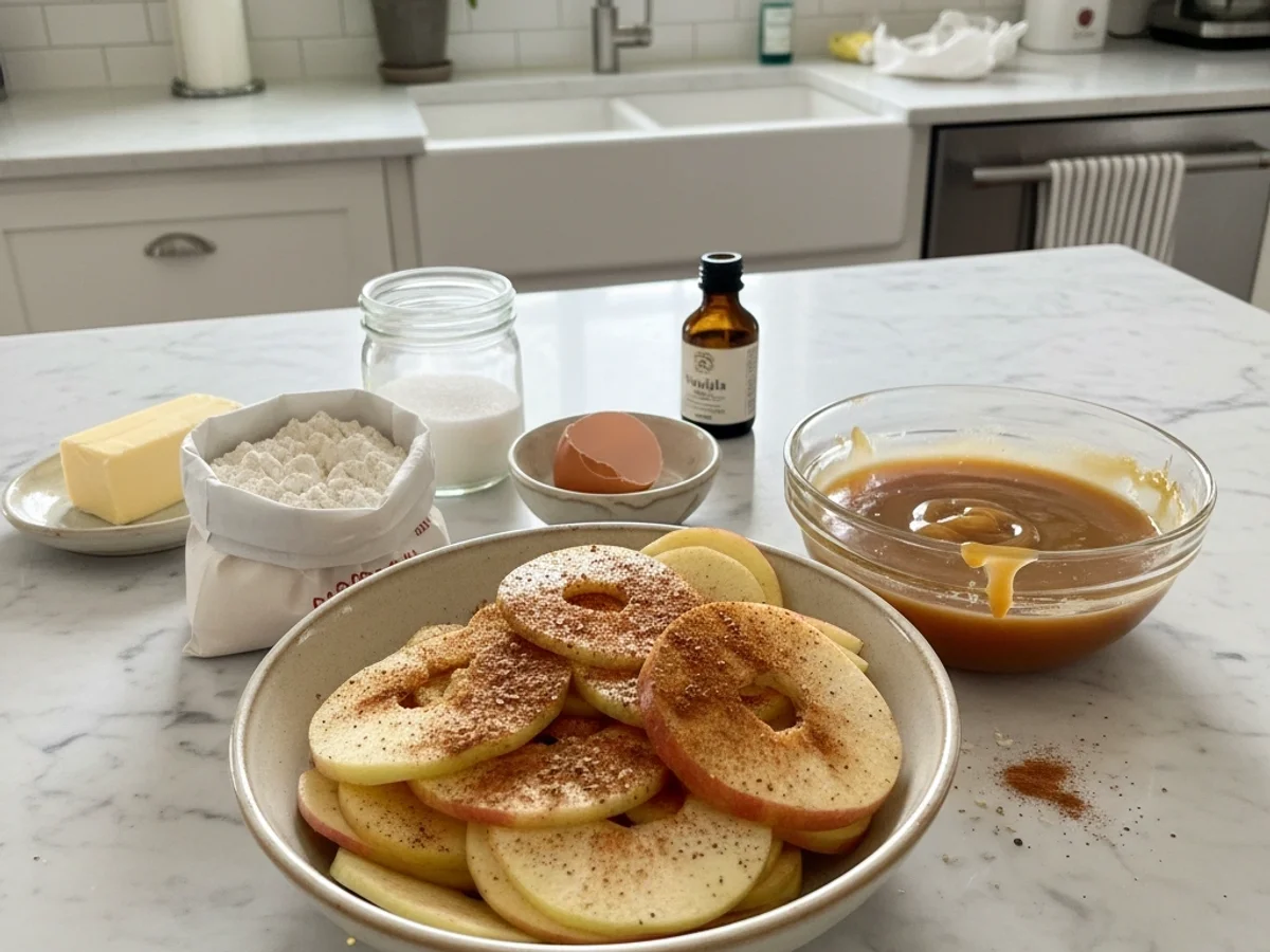 Warm Baked Spiced Apple Rings with Caramel Dip - Image 2