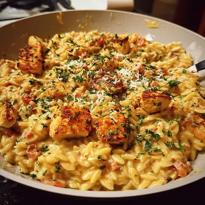 Cajun Chicken Alfredo Orzo One-Pot Dinner