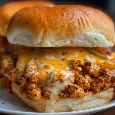 Cajun Chicken Sloppy Joes with Creamy Cheese Sauce