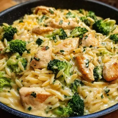Cheesy Chicken Broccoli Orzo: Creamy Family Favorite