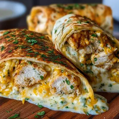 Cheesy Garlic Chicken Wraps: Ooey-Gooey & Flavorful