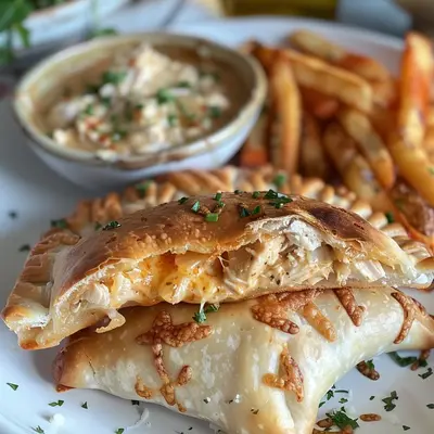 Chicken Alfredo Air Fryer Calzones