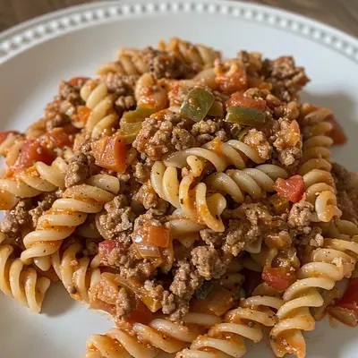 Creamy Rotel Pasta with Ground Beef