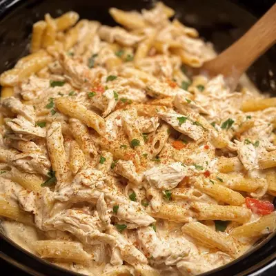 Crock Pot Creamy Cajun Chicken Pasta Dinner