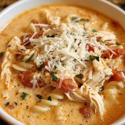 Crock Pot Creamy Chicken Parmesan Soup