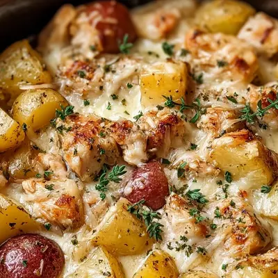 Crockpot Garlic Parmesan Chicken & Potatoes Recipe