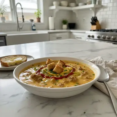 Easy Crockpot Cheeseburger Soup for Weeknight Comfort