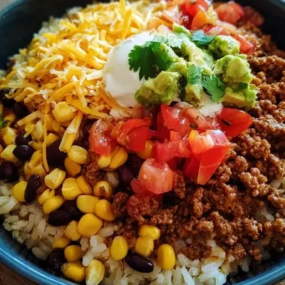Easy Taco Rice Bowl: Quick Mexican Dinner Recipe