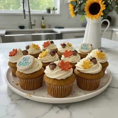 Fall Baby Shower Cupcakes: Spiced Cream Cheese