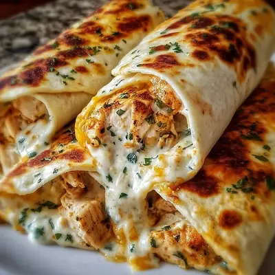 Low Carb Cheesy Garlic Chicken Wraps Keto