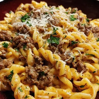 One-Pot Creamy Beef & Garlic Butter Pasta