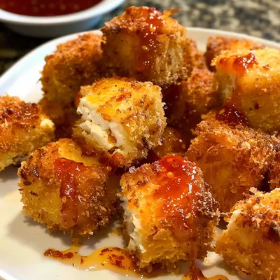 Oven Fried Feta Rolls with Chili Honey