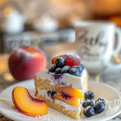 Peach and Blueberry Greek Yogurt Cake