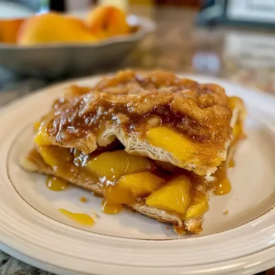 Peach Cobbler Cinnamon Rolls