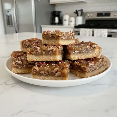 Rich Salted Maple Pecan Pie Bars with Buttery Crust