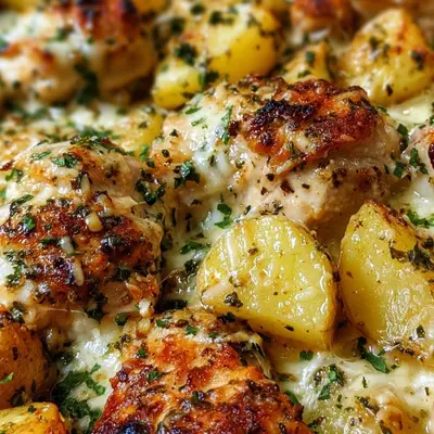 Simple One-Pan Garlic Parmesan Chicken and Potatoes