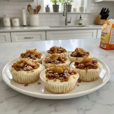 Spiced Apple Crisp Mini Cheesecakes: Sweet Bites