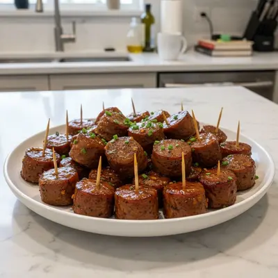 Sweet & Smoky Maple BBQ Kielbasa Bites