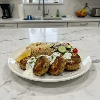 Tender Greek Chicken Meatballs with Feta & Dill