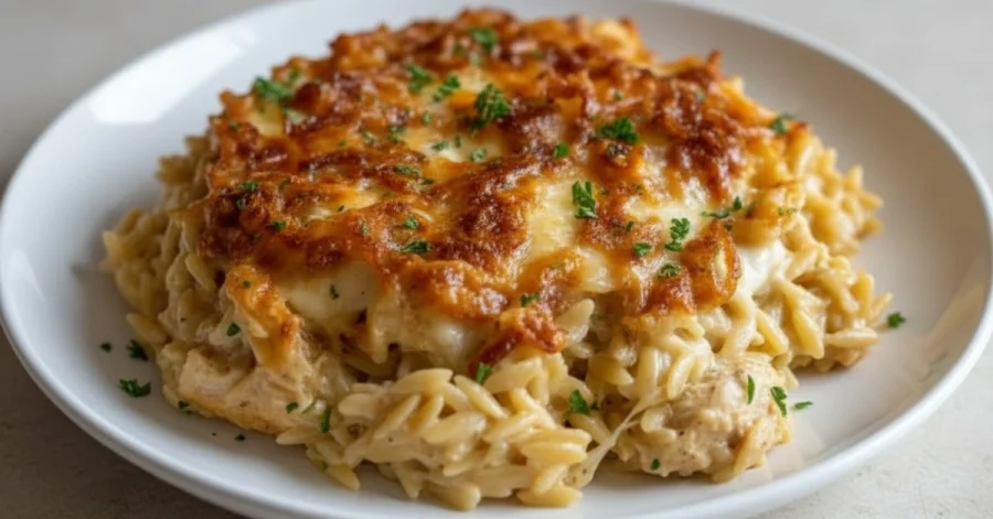 Cozy French Onion Chicken Orzo Casserole: Your New Favorite Dinner