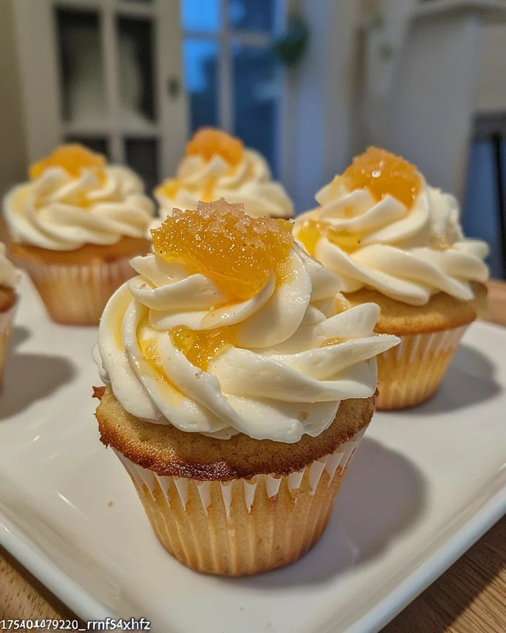 Honey Peach Cream Cheese Cupcakes