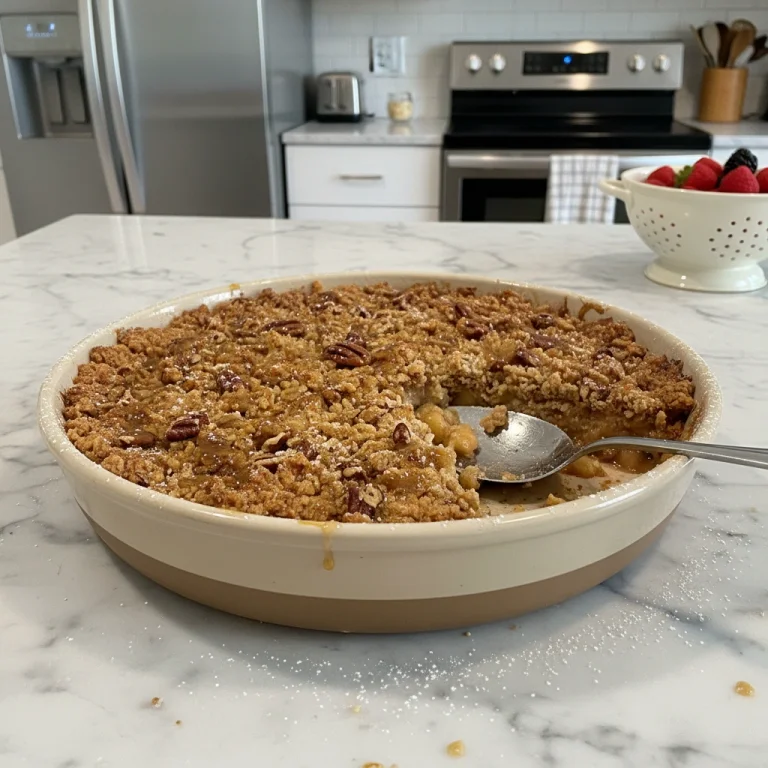 Rustic Warm Apple Pecan Crisp with Maple Crunch