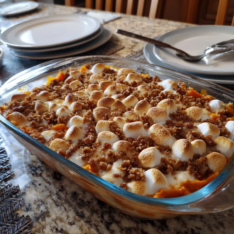 Homestyle Sweet Potato Casserole with Marshmallows