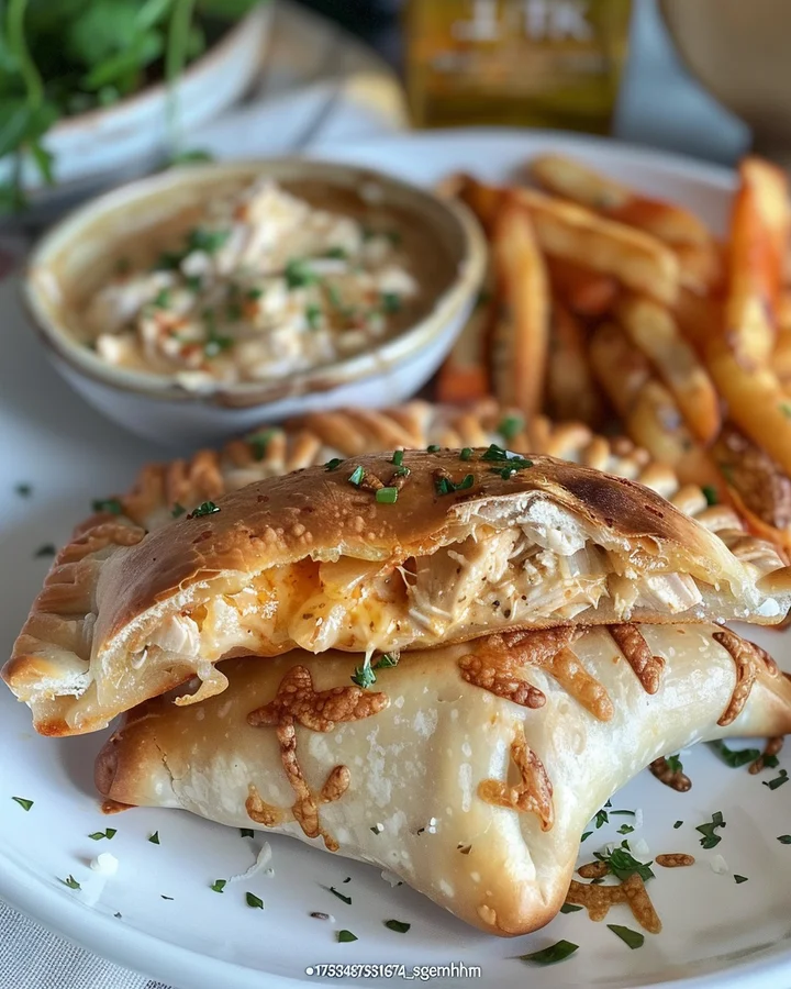 Chicken Alfredo Air Fryer Calzones