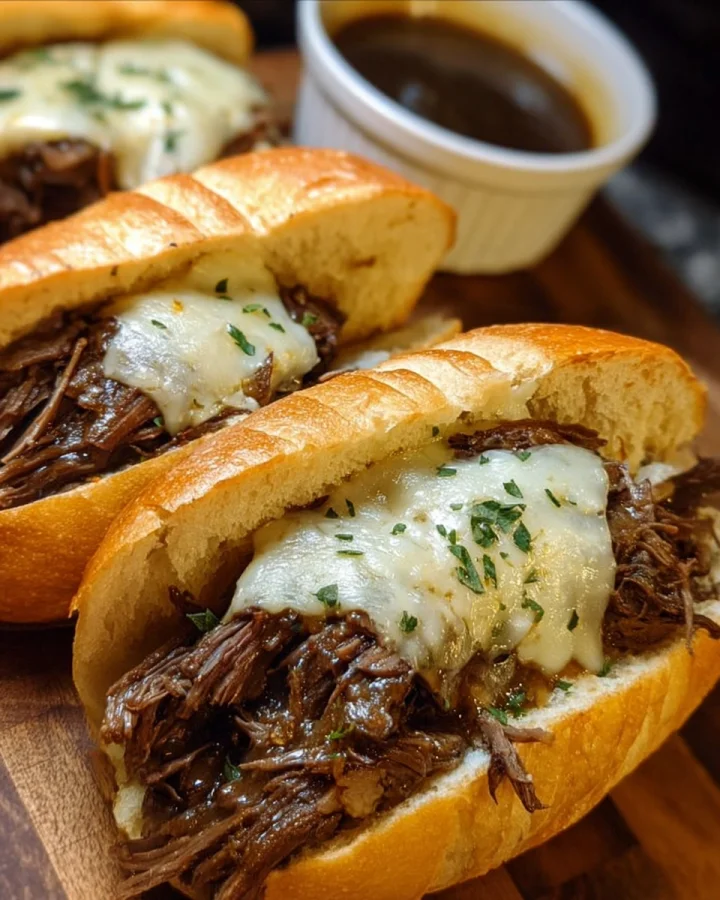 Easy Crockpot French Dip Sandwiches