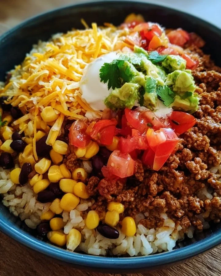 Easy Taco Rice Bowl: Quick Mexican Dinner Recipe