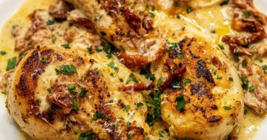 Flavorful Chicken Covered in Sauce with Parsley: Your New Go-To
