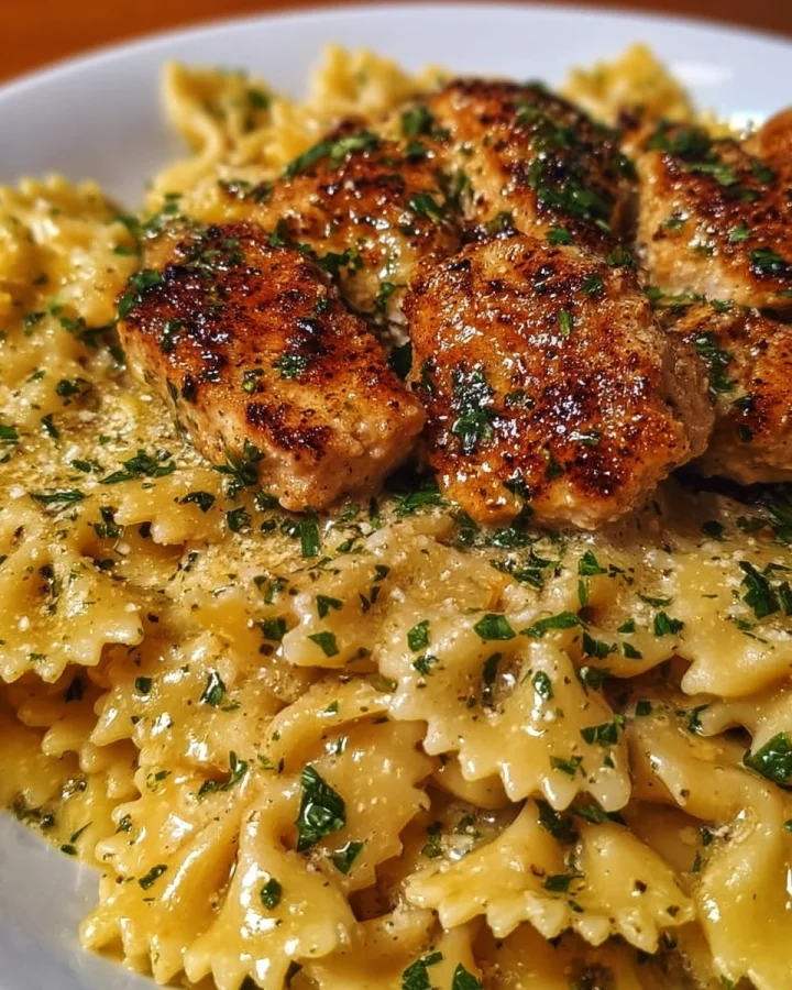 Garlic Butter Chicken Bowtie Pasta: Quick & Easy Dinner
