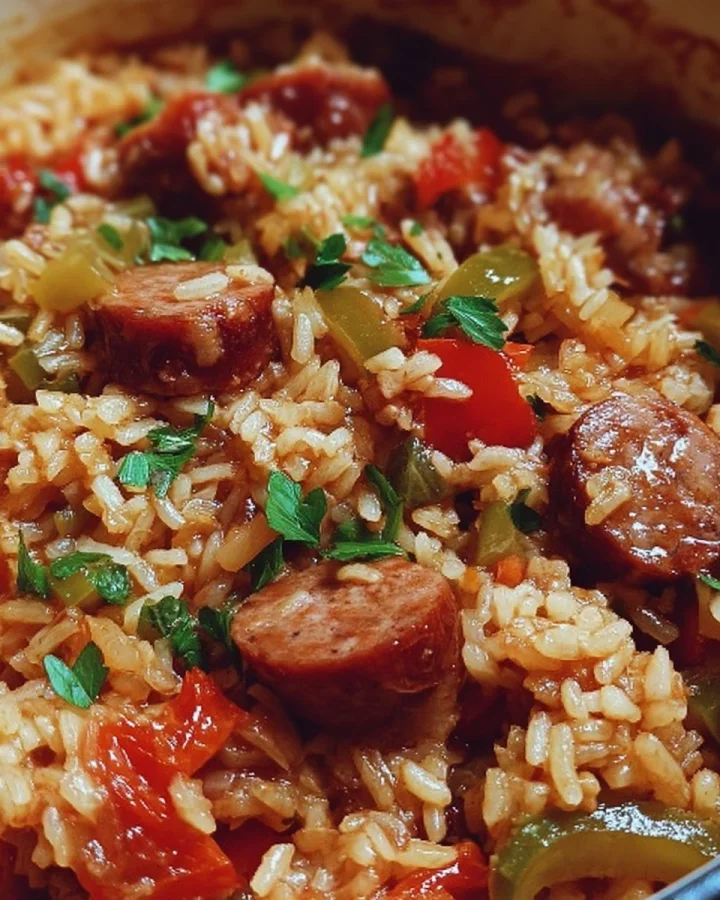 Hearty Rice & Beef Sausage One-Pot Meal