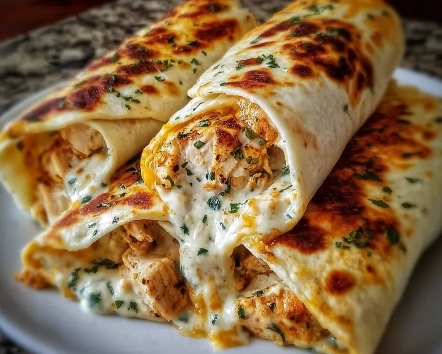 Low Carb Cheesy Garlic Chicken Wraps Keto
