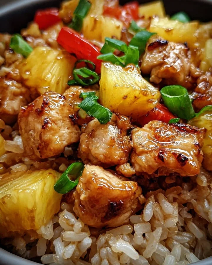 Quick Pineapple Chicken and Rice Dinner