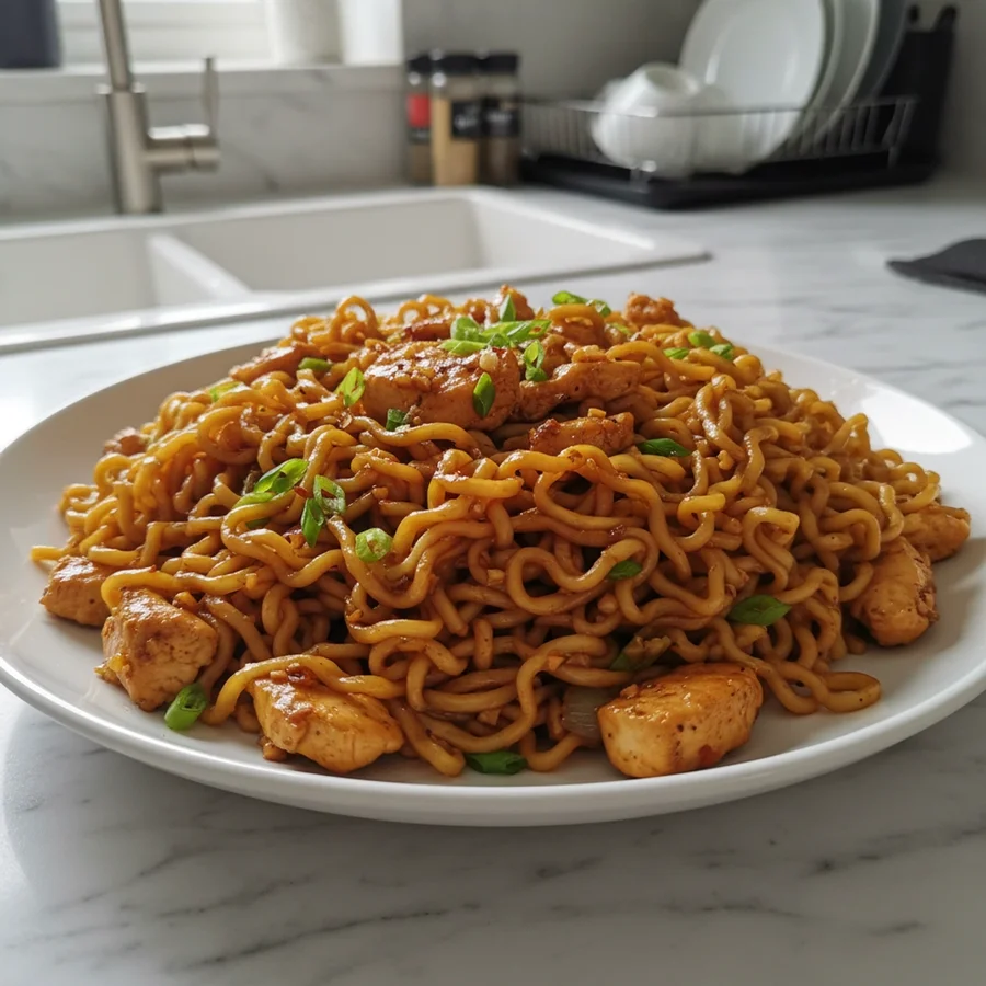 The Ultimate Sticky Garlic Chicken Noodles: Dinner Perfection