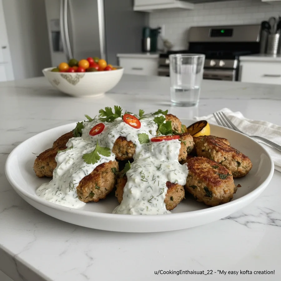 Unbelievably Juicy Chicken Kofta with Garlic Yogurt Sauce
