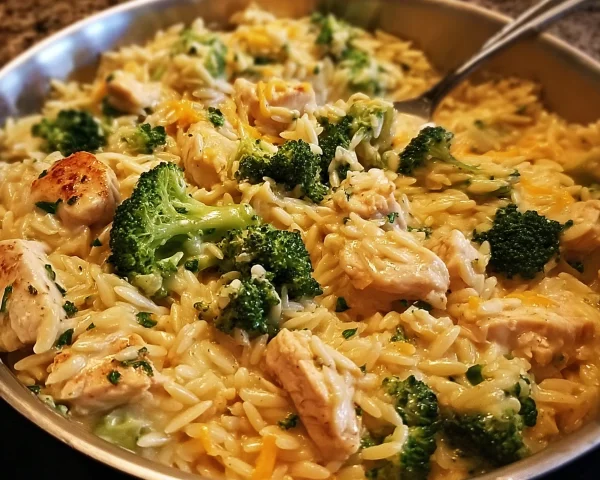 Cheesy Chicken Broccoli Orzo: Creamy One-Pan Dinner