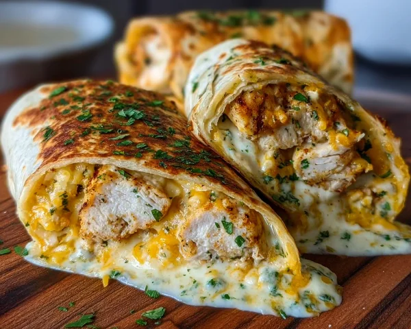 Cheesy Garlic Chicken Wraps: Ooey-Gooey & Flavorful