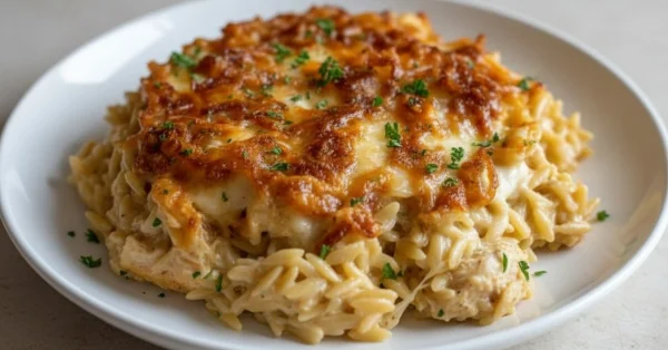 Cozy French Onion Chicken Orzo Casserole: Your New Favorite Dinner