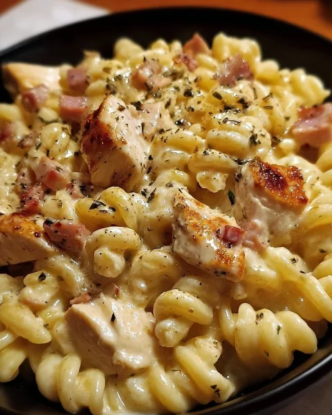 Creamy Chicken Turkey Ham Ranch Pasta Recipe