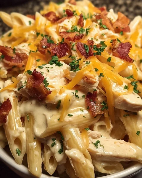 Creamy Crack Chicken Penne Pasta Recipe