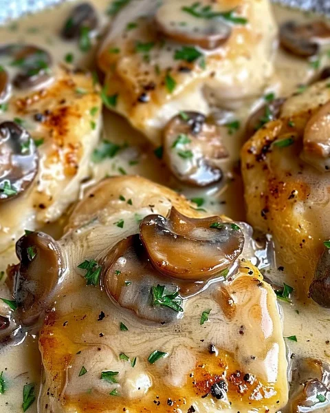 Creamy Mushroom Asiago Chicken: Quick Skillet Dinner
