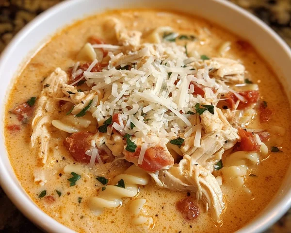Crock Pot Creamy Chicken Parmesan Soup